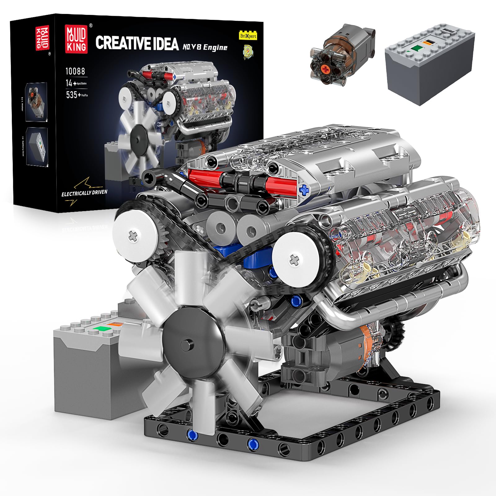 Model Kit V8 Engine - Mould King 10088 Zestaw Klocków Silnika