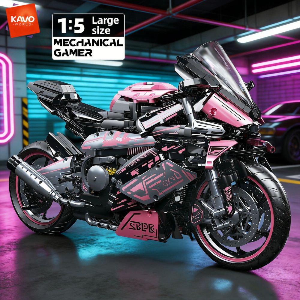 Model Kit In Era - KAVOWORLD 2096 elementów Różowy Zestaw Klocków
