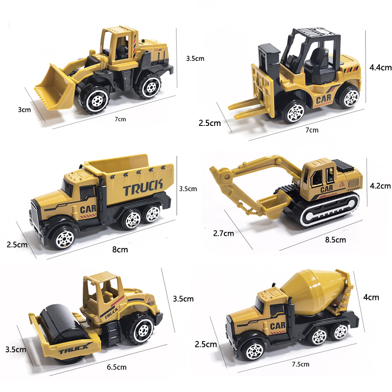 Model Kit Excavator - 6 szt./zestaw Zabawki ze stopu metalu: