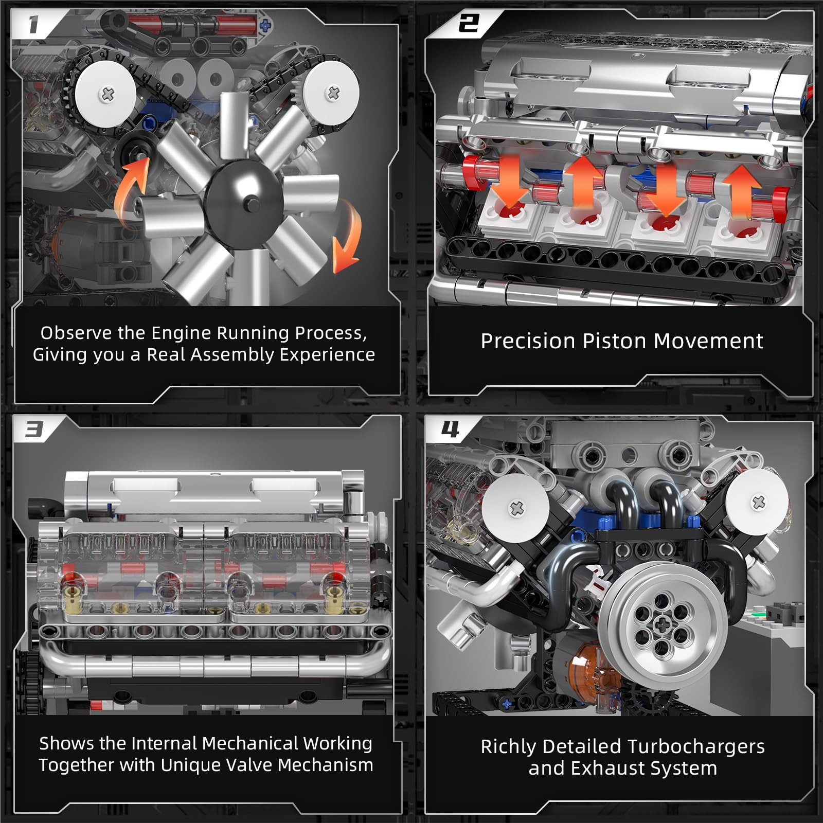 Mould King 10088 Zestaw Klockó – Model Kit V8 Engine recenzja i cena