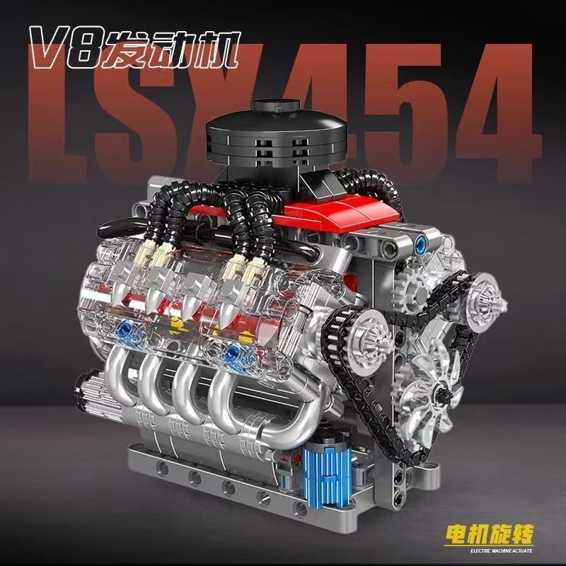 Mould King 10171 LSX454 Zestaw – Model Kit V8 Engine recenzja i cena