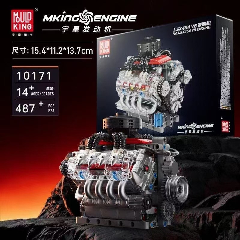 Mould King 10171 LSX454 Zestaw – Model Kit V8 Engine recenzja i cena