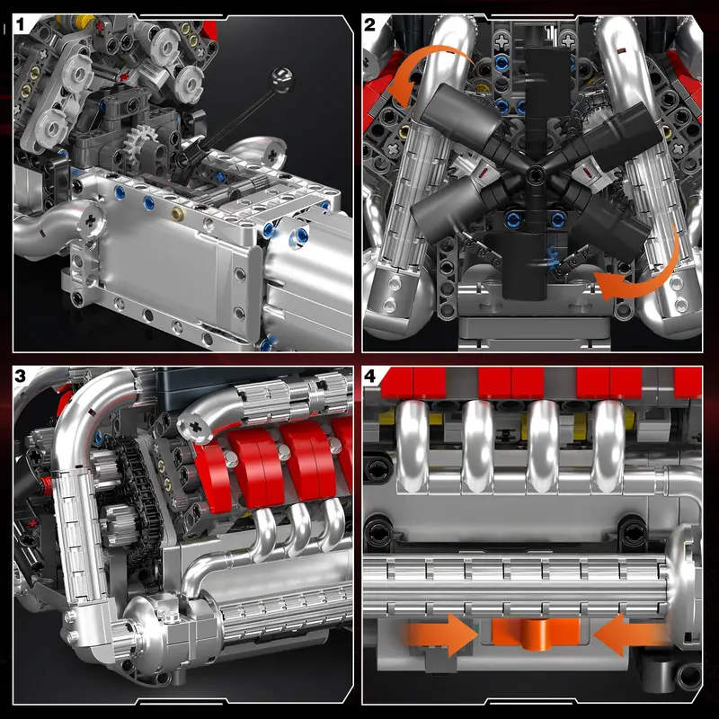 Mould King 10203 1169 elementó – Model Kit V8 Engine recenzja i cena