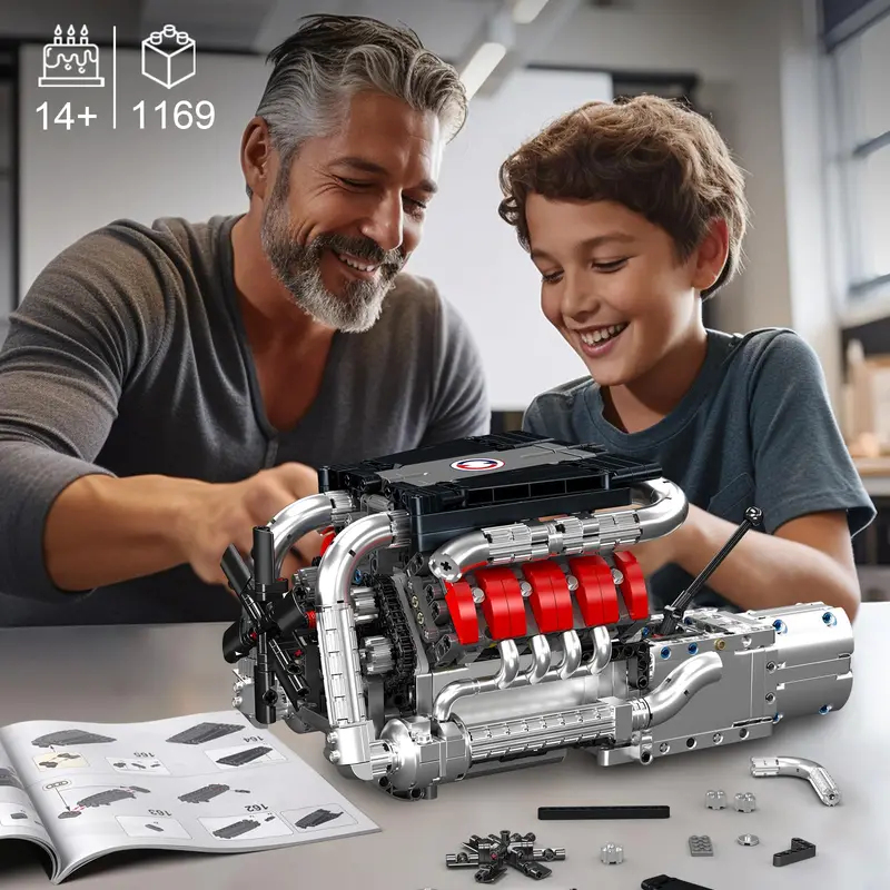 Mould King 10203 1169 elementó – Model Kit V8 Engine recenzja i cena